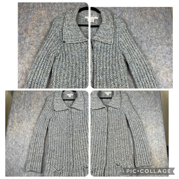 Free People Wool Blend Knitted Chunky Boxy Cozy Long Cardigan Sweater - M - Picture 4 of 16